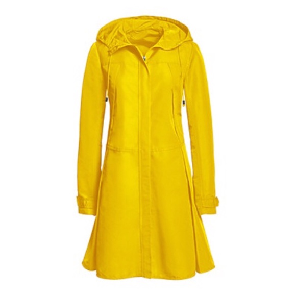 MUSTARD long swing hooded raincoat - Picture 5 of 8